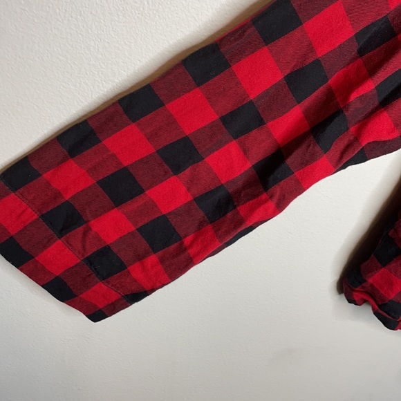 Madewell | Tie Neck Buffalo Check Popover Top - Picture 4 of 6